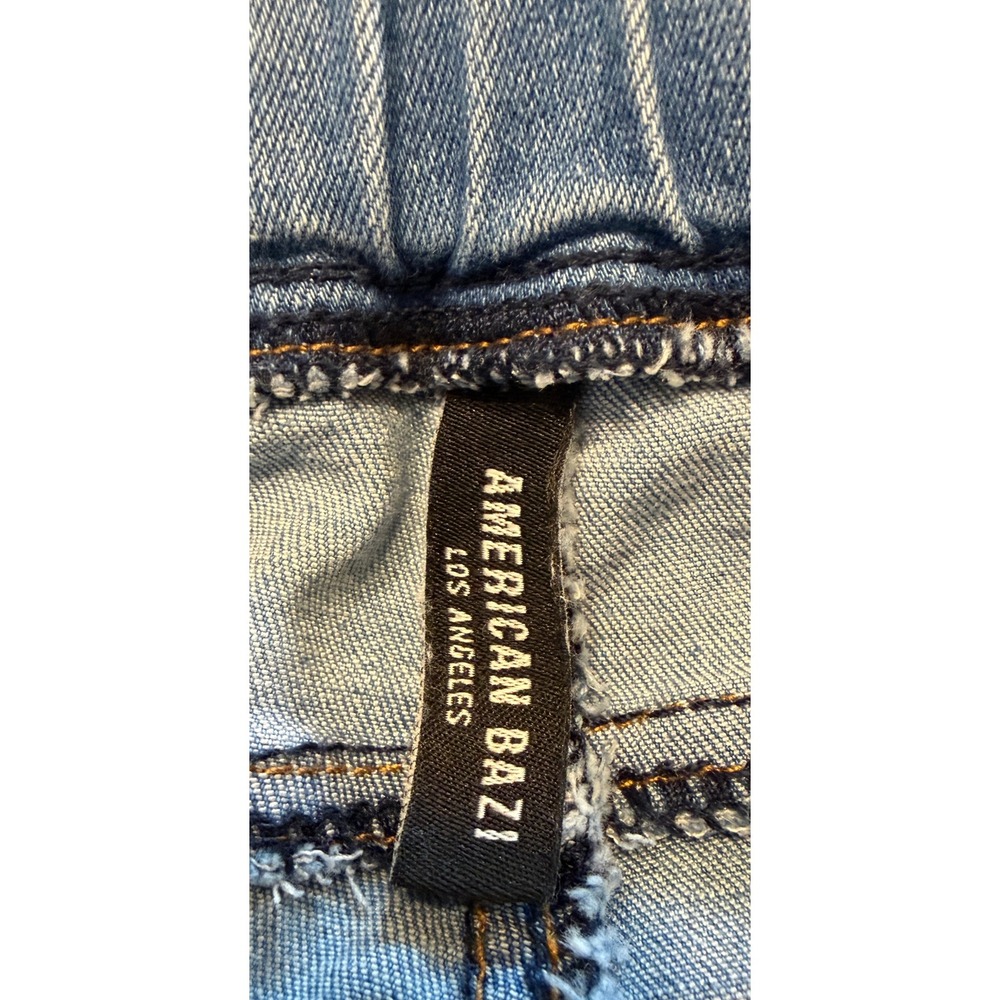 American Bazi Womens 2X Denim Joggers Blue Distressed Elastic Waist RJJ-2819 NEW - Picture 3 of 8